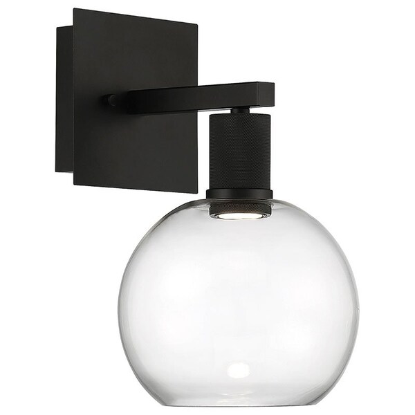 Access Lighting Port Nine Burgundy, Burgundy LED Wall Sconce, Matte Black Finish, Clear Glass 63145LEDD-MBL/CLR - main